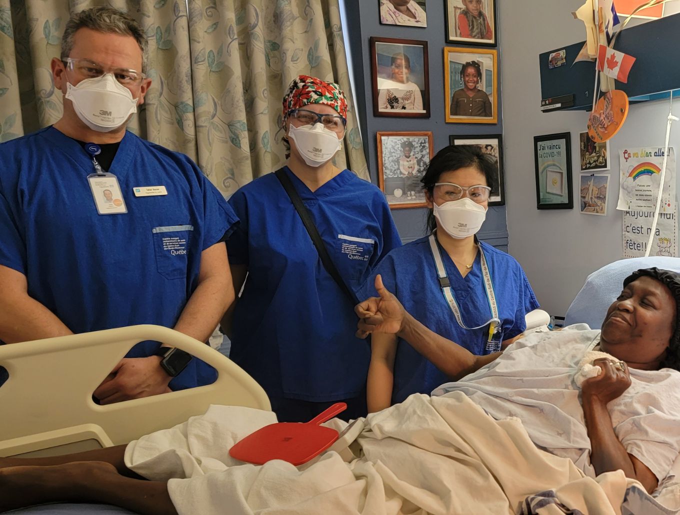 Tahar Gazou, Fadila Chaib, Annie Wei Yee Wong et une résidente