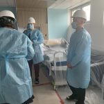Visite du chantier de l'unité famille naissance à l'Hôpital Notre-Dame avec entre autres Isabelle Cormier, Frank Pigeon, Farid Adjtoutah et Stéphanie Benoit-Huneault